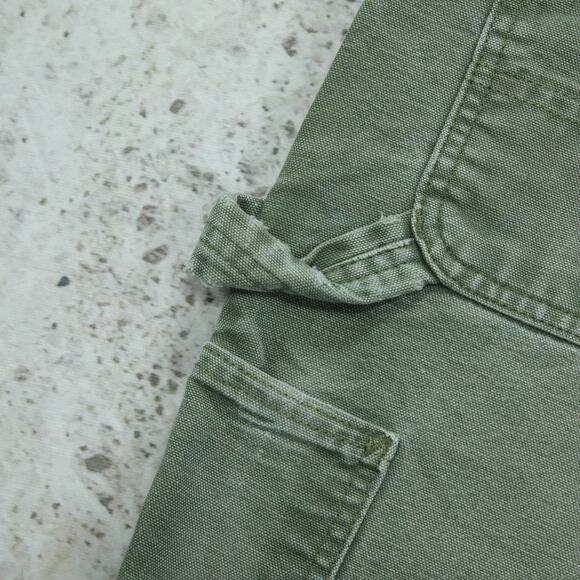 Vintage Y2K CRAZY Faded Green Carhartt Carpenter Shorts B25 MOS 33x8 - Picture 4 of 14